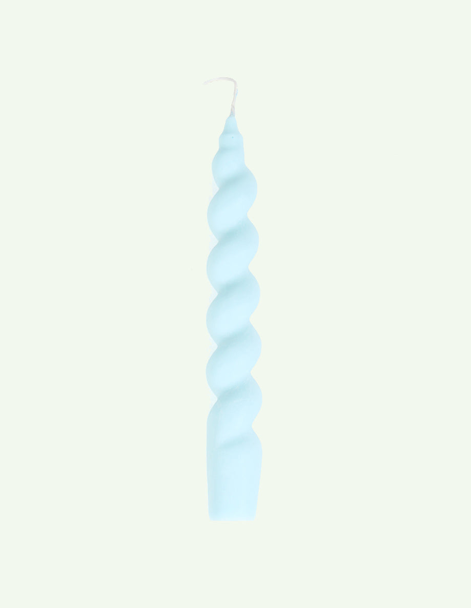 Wave Taper Candle Blue