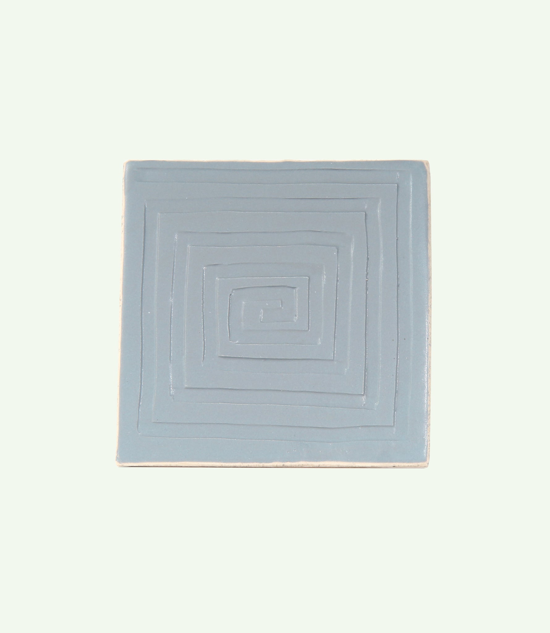Tile Coaster -Sharp Spiral- Soft Gray